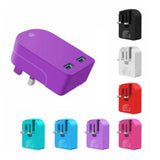 Universal Folding Dual USB Mains Plug Adapter 3.1A  FAST CHARGE PLUG