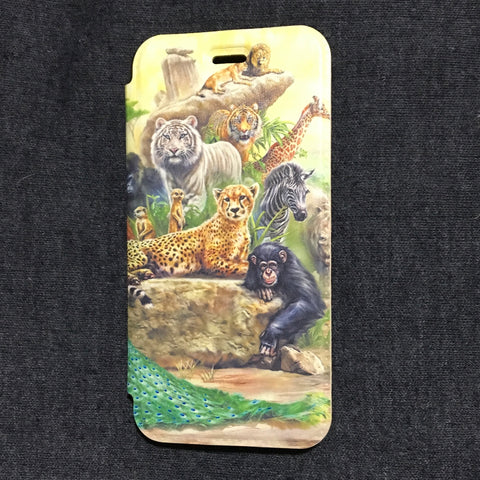 iPhone Slimline Animal Wallet Style Book Case with Gel Back