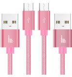 Micro USB Cable - Sync and Charge Cable - 2.1A Fast Charge Rose gold pink