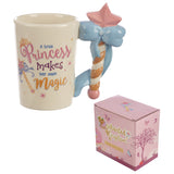 Enchanted Kingdom Fairy Princess Magic Wand Shaped Handle Mug and box