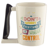 TV Remote Control Shaped Handle Ceramic Mug side view