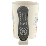 TV Remote Control Shaped Handle Ceramic Mug handle view