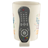 TV Remote Control Shaped Handle Ceramic Mug handle view