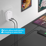 Universal Folding Dual USB Mains Plug Adapter 3.1A  FAST CHARGE PLUG
