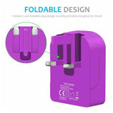 Universal Folding Dual USB Mains Plug Adapter 3.1A  FAST CHARGE PLUG