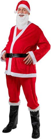 6-piece Deluxe Velour Santa Suit costume