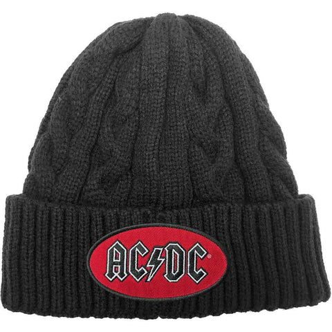 AC/DC Beanie Hat: Oval Logo (Black)