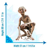 Gollum with his height and width dimensions