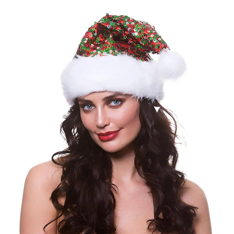 Santa Hat Multi Colour Sequin