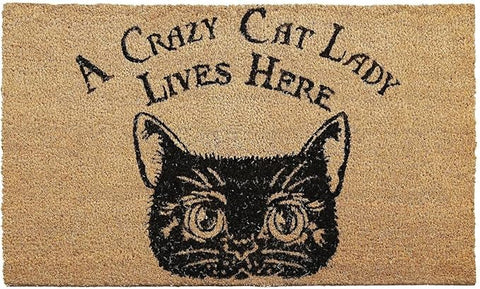 A Crazy Cat Lady Lives Here doormat