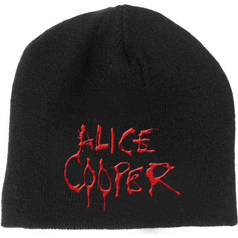 Alice Cooper Beanie Hat: Dripping Logo (Black)