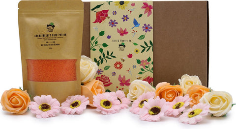 Total Unwind Bath Salt & Flowers Set - May Chang, Tea Tree & Juniper