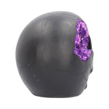 Geode Skull Black Purple Gothic Glitter Figurine