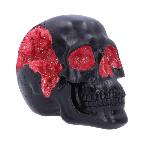 Geode Skull Black Red Gothic Glitter Figurine