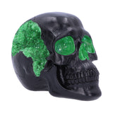 Geode Skull Black Green Gothic Glitter Figurine
