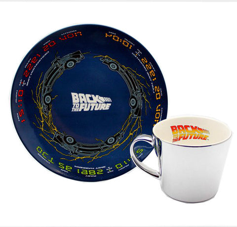 Back to the Future DeLorean Mirror Mug & Plate Set