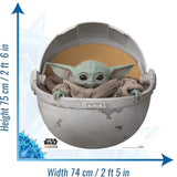 The Mandalorian Grogu pod cardboard cut-out