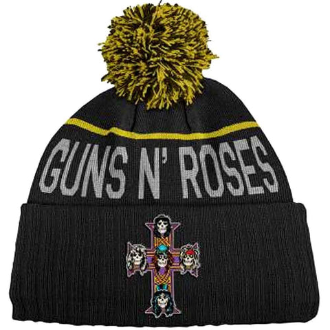 Guns N' Roses Bobble Beanie Hat: Cross