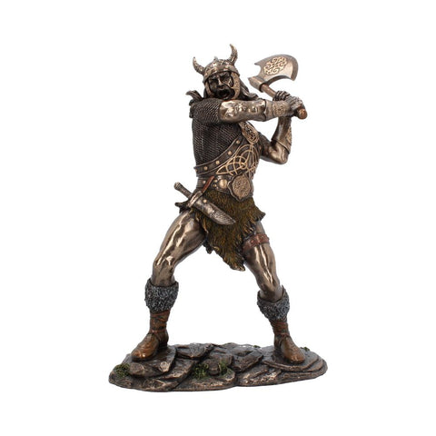 Berserker Bronze Viking Warrior Figure with Axe