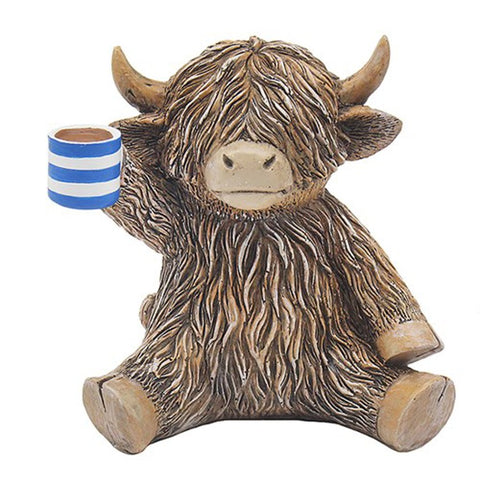Happy Highland Cow Time for a Cuppa