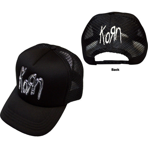 Korn Mesh Back Cap: Sonic Silver Logo (Black)