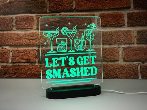 Let's Get Smashed Multi-coloured LED Light