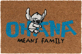 Lilo and Stitch Ohana Means Family doormat