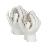 Set of Two Small Shelter Baby in Cradled Hands Figurine