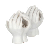 Set of Two Small Shelter Baby in Cradled Hands Figurine