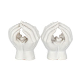 Set of Two Small Shelter Baby in Cradled Hands Figurine