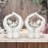 Set of Two Small Shelter Baby in Cradled Hands Figurine
