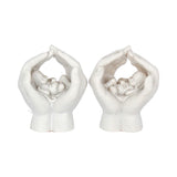 Set of Two Small Shelter Baby in Cradled Hands Figurine