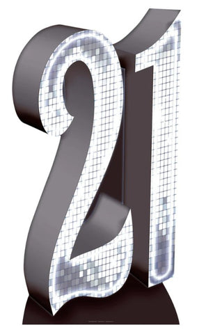 Number 21 cardboard cut-out