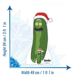 Pickle Rick with a Santa Hat cardboard cut-out
