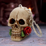 Rose From The Dead Gothic Skull Keyrings