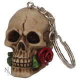 Rose From The Dead Gothic Skull Keyrings