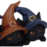 Trio of Mischief Witches Cat Figurines