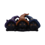 Trio of Mischief Witches Cat Figurines