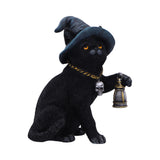 Familiar Witch Cat Lantern Figurine