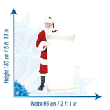 Santa Claus with large sign cardboard cut-out