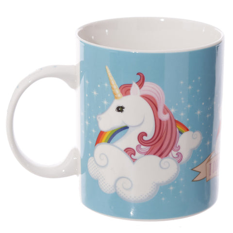 I Don't Believe in Humans Unicorn China Mug side view
