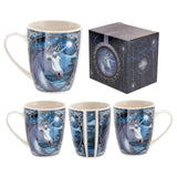 Unicorn Porcelain Mug Side View and box