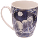 Winter Warrior Wolf Porcelain Mug - Lisa Parker Licensed Design side view