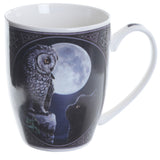 Purrfect Wisdom Owl and Cat Mug side view