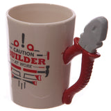 Builder Decal with Pliers Shapped Handle Mug - side view