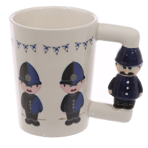Policeman Figure Shaped Handle Mug