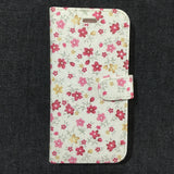 Front of diamante flower book flip wallet style phone case