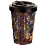 Bamboo travel mug with lid Rear view of hocus Pocus cat design