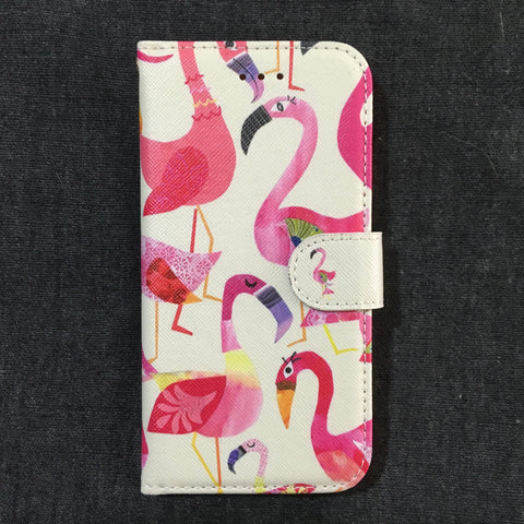 Front of diamante flower book flip wallet style phone case