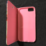internal view of wallet style phone case with gel inner